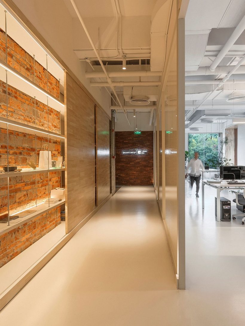 Expuse idee zid de cărămidă pentru birou contemporan